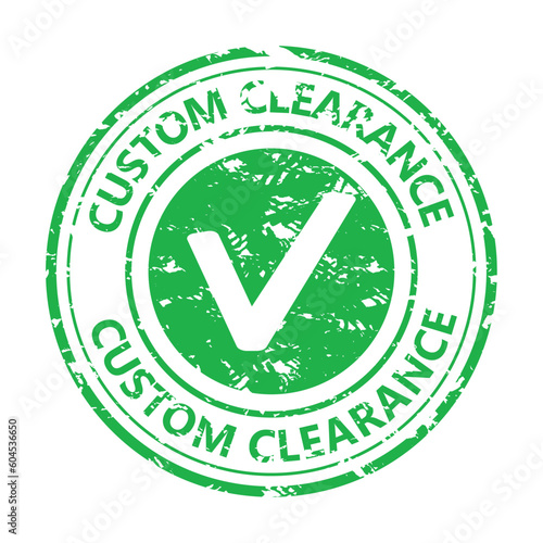 Custom clearance rubber stamp, mark parcel or wrapper
