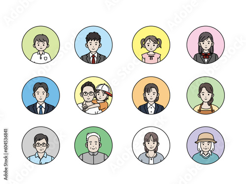 様々な年齢層の人々のイラスト