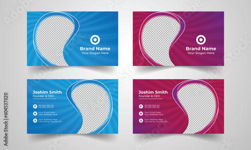 Double-sided creative business card design template. Creative modern name card. Colorful Business Card, Flat Vector Background