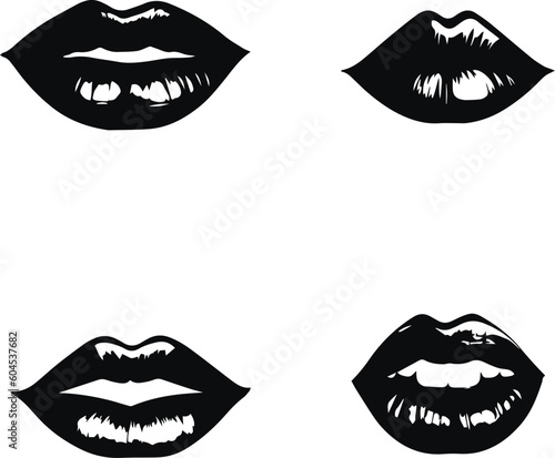 Kiss and lips icon vector Illustration, SVG