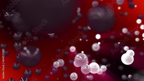 Wallpaper Mural Animation featuring shimmering balls, moving through space against a blurred background. Rays of light create a glow, while the shifting focus adds depth and dynamic motion to the composition. Torontodigital.ca