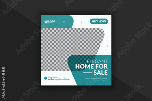 Real estate house property social media post or carousel design template