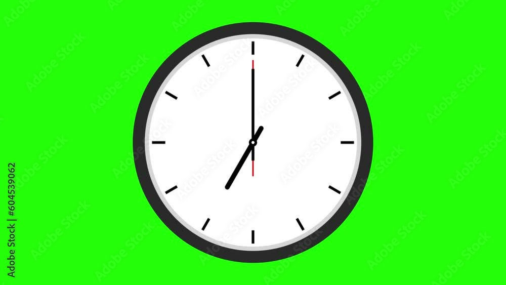 round clock animation wall clock 7 clock greenscreen animation round clock animation wall clock 7 clock greenscreen animation