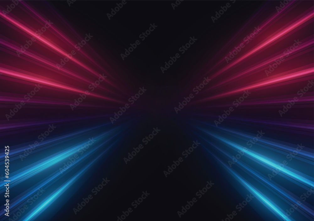 Modern abstract high-speed light motion effect on black background. vector illustration.