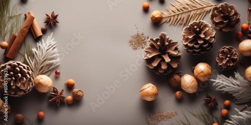 Christmas and New Year background. Festive seasonal Christmas bright background. Holiday poster and banner  greeting card. generative ai