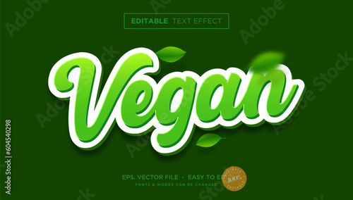 3D vegan editable text effect