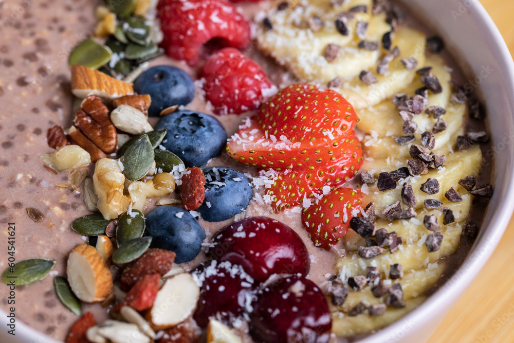 yogurt with fresh frute and chocolate 