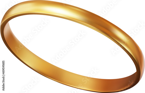 Realistic gold ring on isolated background. Symbol of a happy family life. Vector illustration.