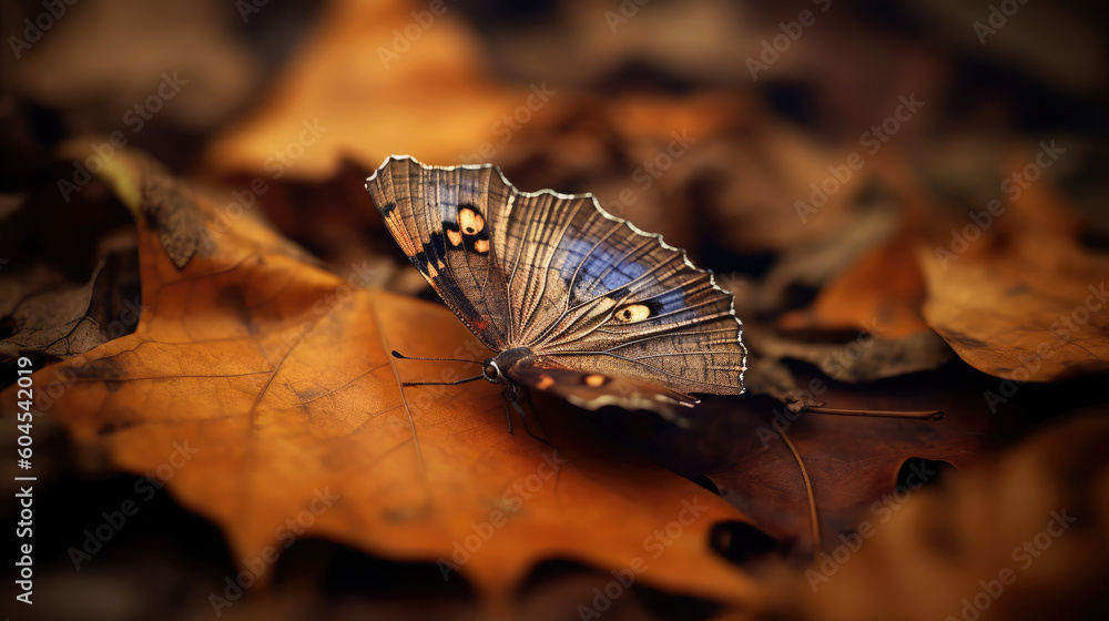 Beautiful Dead Leaf Butterfly close-up Picture, Nature Photography, Illustration Beautiful Dead Leaf Butterfly close-up Picture, Nature Photography, Illustration