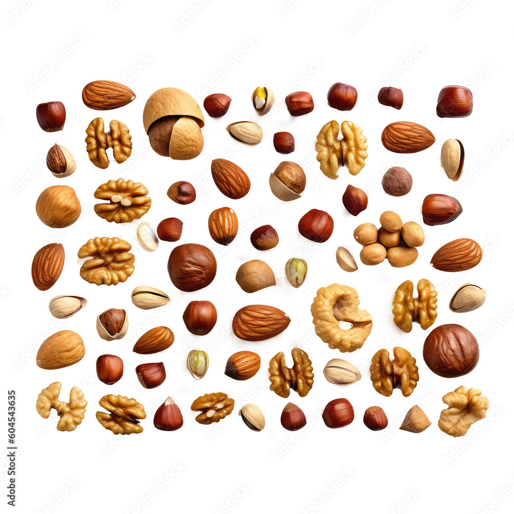 various nuts isolated on white various nuts isolated on white