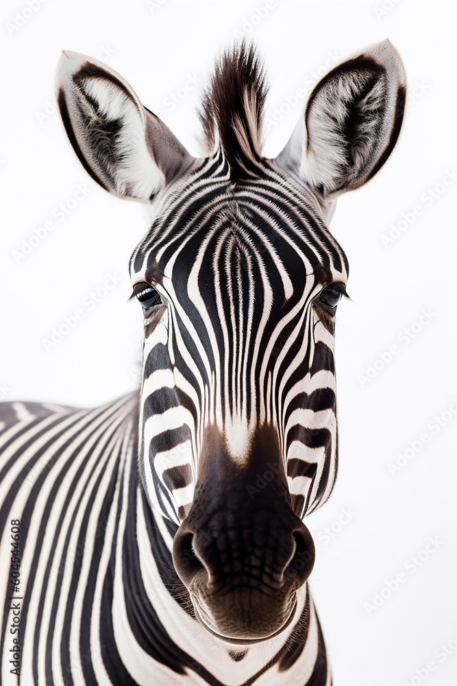 A photo of a Zebra on white background A photo of a Zebra on white background