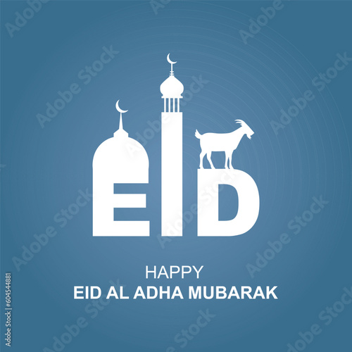 A blue background with a blue background that says happy eid al adha murarak