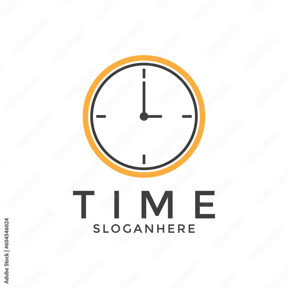 Simple clock logo design template Simple clock logo design template