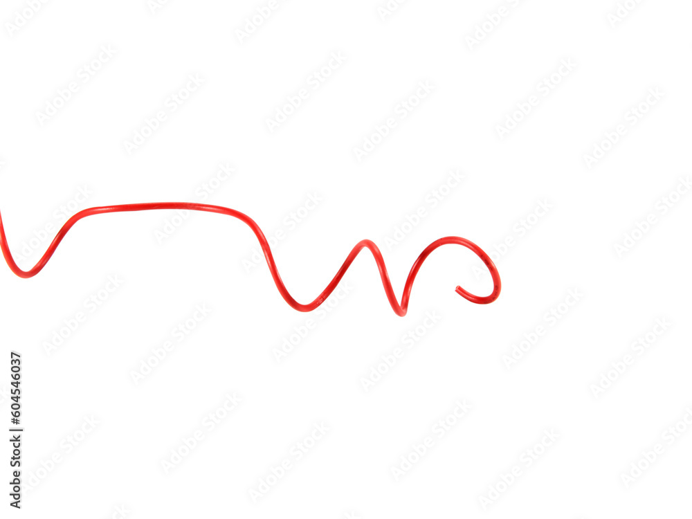 red wire cable of usb and adapter isolated on white background.Electronic Connector.Selection focus. red wire cable of usb and adapter isolated on white background.Electronic Connector.Selection focus.