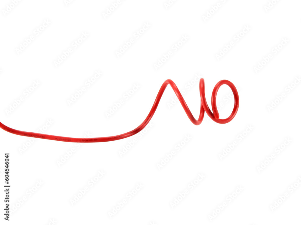 red wire cable of usb and adapter isolated on white background.Electronic Connector.Selection focus. red wire cable of usb and adapter isolated on white background.Electronic Connector.Selection focus.
