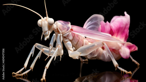 Beautiful Orchid Mantis close-up Picture, Nature Photography, Illustration