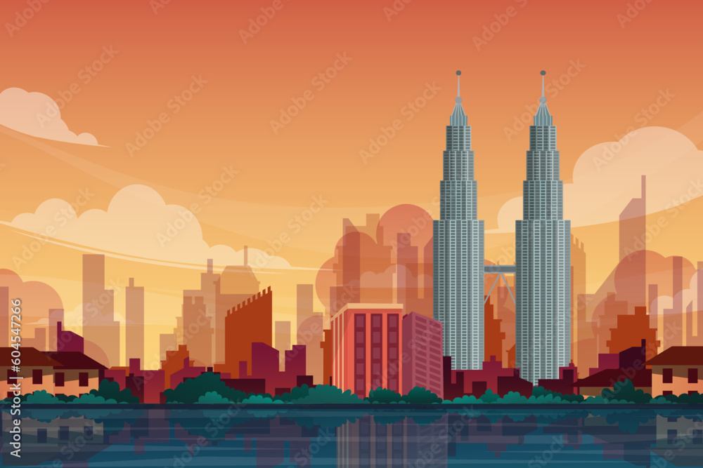 Petronas Twin Towers in Kuala Lumpur of malaysia