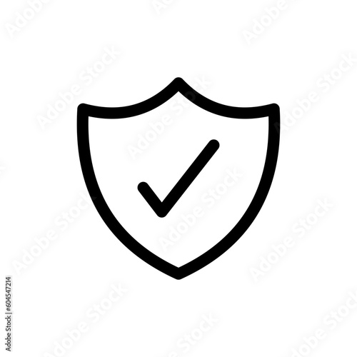 Shield check mark icon or security shield protection icon with tick symbol. web vector icon
