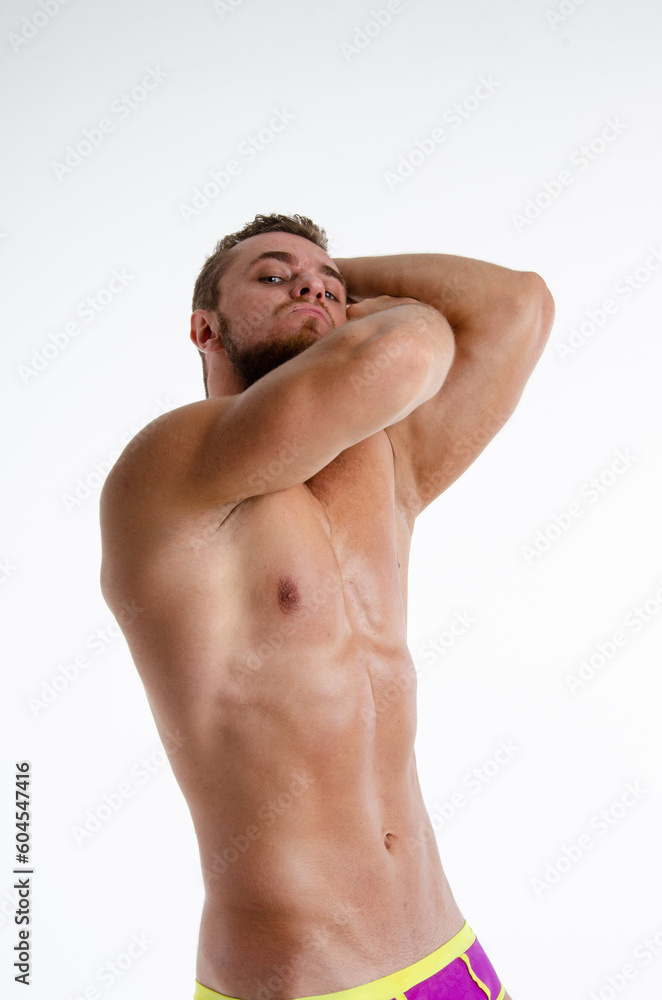 Poor health. Men's problems. Attractive man posing in the studio. Poor health. Men's problems. Attractive man posing in the studio.