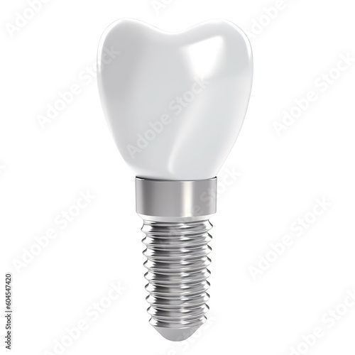 Dental implant model of molar tooth, cut out, as a concept of implantation teeth and dental surgery. Based on Generative AI