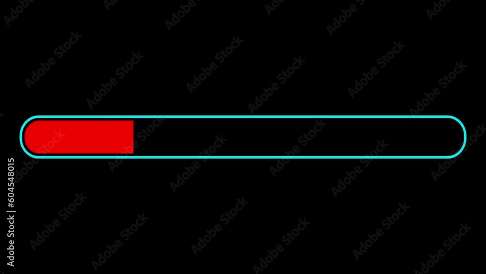 Futuristic uploading progress bar isolated on black background. Progress loading bar 4k. 60 fps 3D animation Futuristic uploading progress bar isolated on black background. Progress loading bar 4k. 60 fps 3D animation