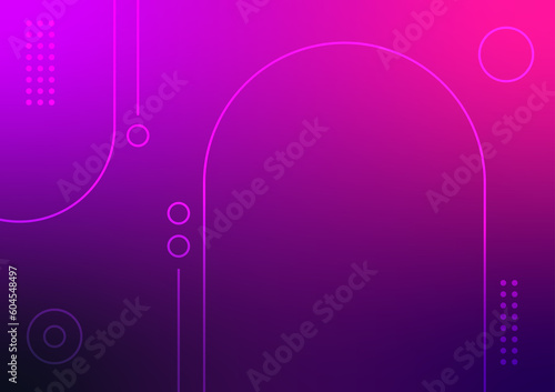 Digital technology line art presentation cover modern purple background