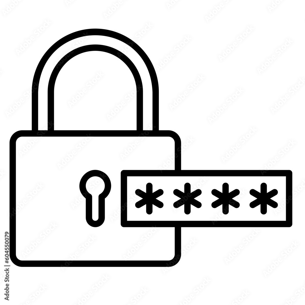 Security padlock icon with password encryption Security padlock icon with password encryption