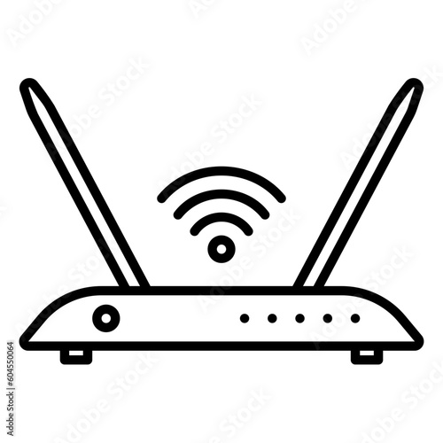 Wifi router icon for wireless internet network