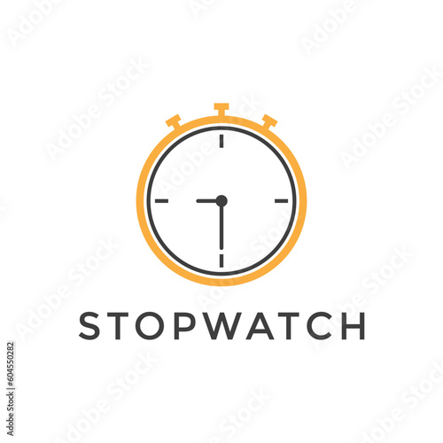 Simple stopwatch logo design template