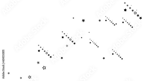 Fototapeta Naklejka Na Ścianę i Meble -  Flying confetti stars. Black, white colours. Festive background. Black stars on white background. Design element. Vector illustration, eps 10.