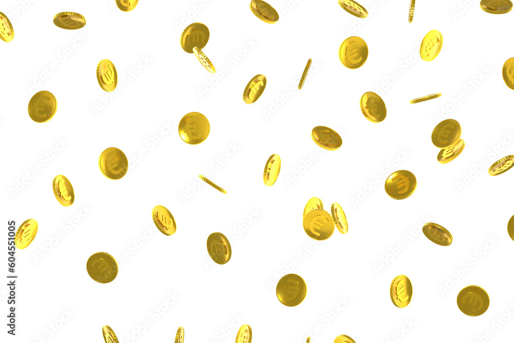 Falling 3D Euro Coin Decoration Material Falling 3D Euro Coin Decoration Material