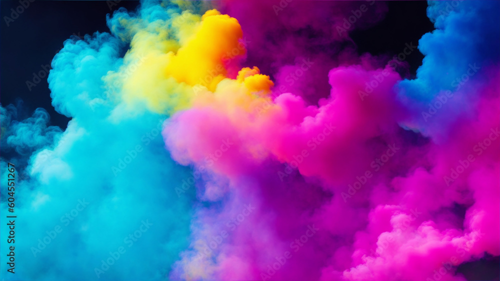 Colorful smoke on colorful background, vivid colored smoke, generative ai