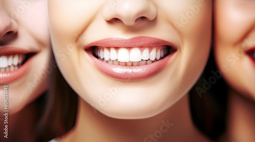 Close up of teeth and teeth whitening. Generative AI
