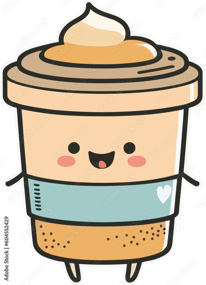 cute coffee cup Victor illustration without background