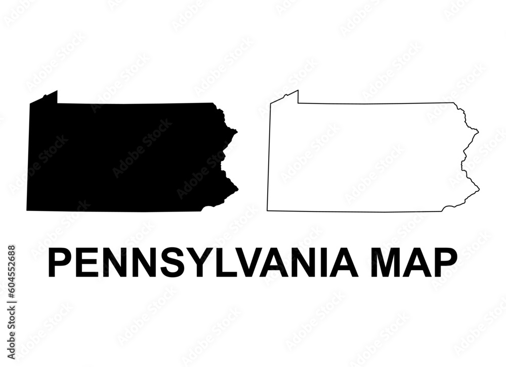 Set of Pennsylvania map, united states of america. Flat concept symbol vector illustration Set of Pennsylvania map, united states of america. Flat concept symbol vector illustration
