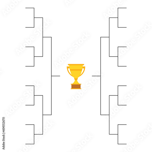 Set of Bracket sport tournament, blank elimination event sign, playoff match vector illustration