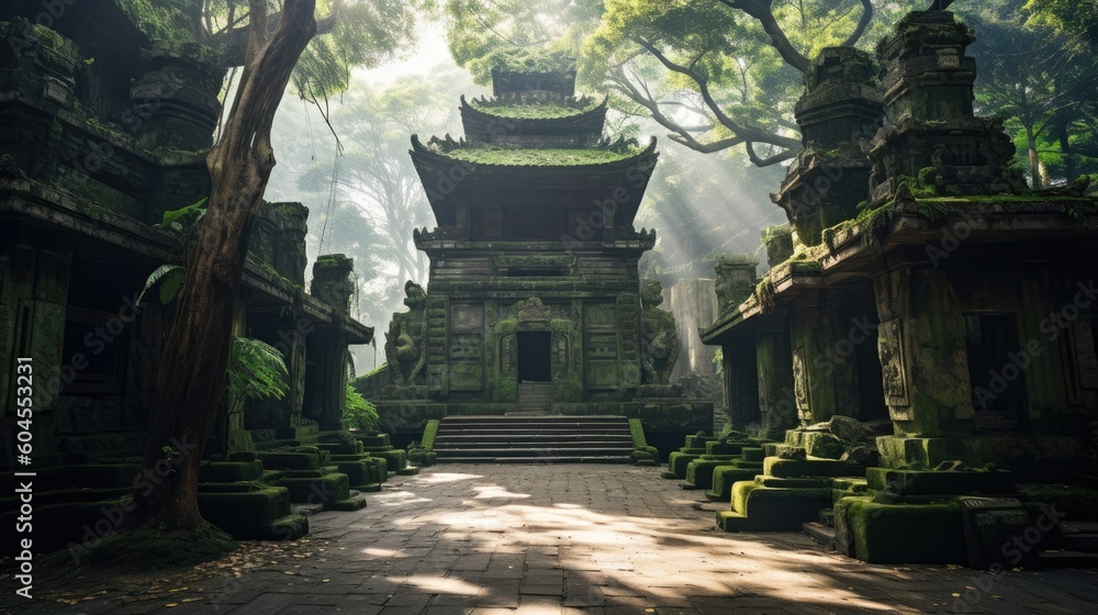 The sense of awe and wonder inspired by the ancient ruins of a temple The sense of awe and wonder inspired by the ancient ruins of a temple