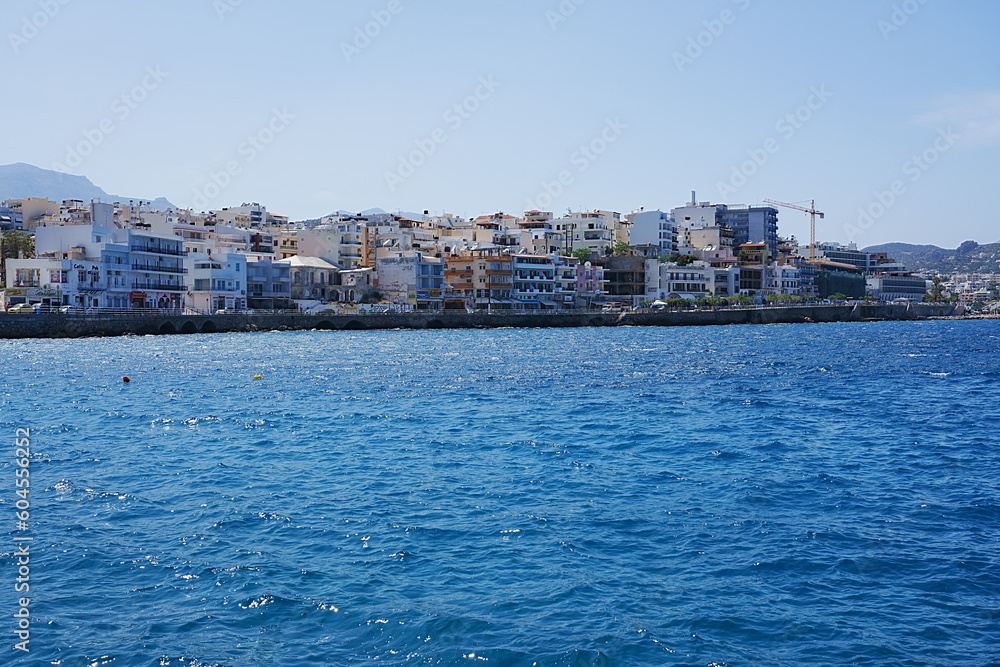 Agios Nikolaos town in Lasithi on Crete at Mirabello Bay, Greece