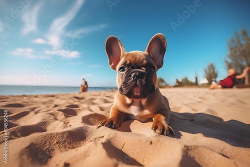Adorable Frenchie Pup Enjoying a Sunny Summer Day