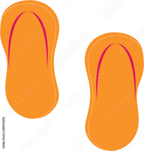 Summer beach slippers, flip flops. 