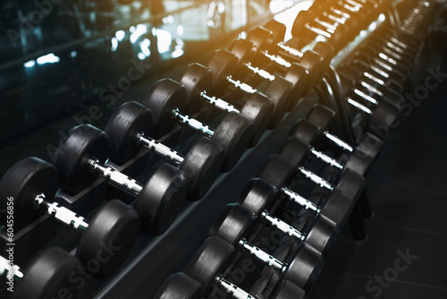 Obraz na plátně Black dumbbell set