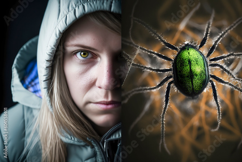 Battling Lyme: A Woman's Journey with a Chronic Illness, ai generative photo