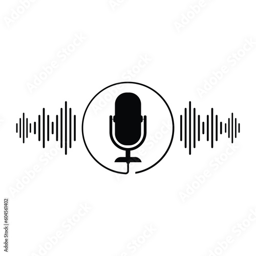 Podcast icon. Vector illustration.