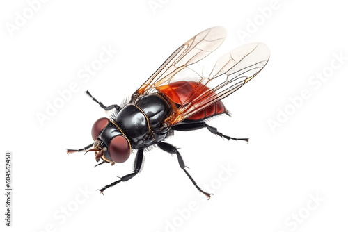 Isolated Fly Top View on Transparent background, Generative Ai
