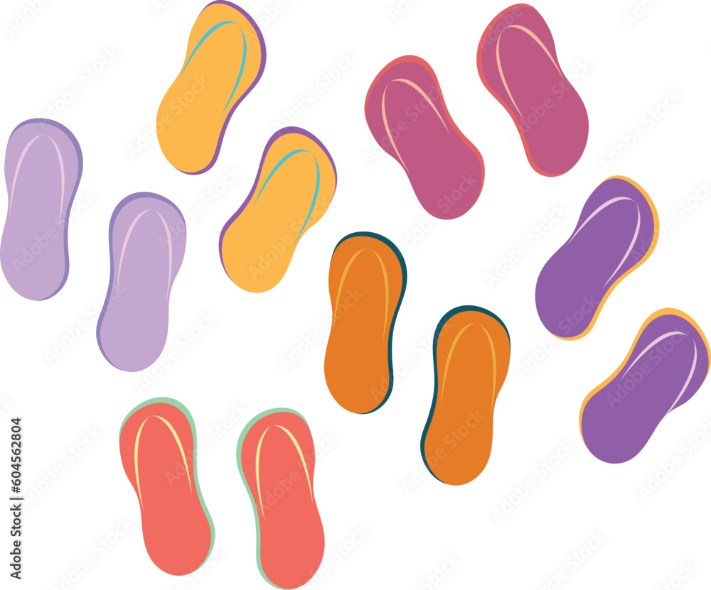 Summer beach slippers, flip flops. Summer beach slippers, flip flops.
