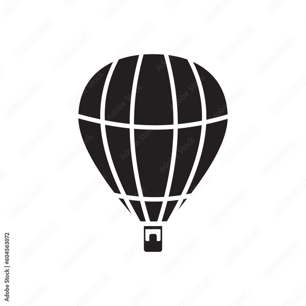 Obraz premium Hot air balloon vector icon. Flying air balloon flat sign design. Air Balloon symbol pictogram. UX UI icon