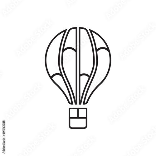 Hot air balloon vector icon. Flying air balloon flat sign design. Air Balloon symbol pictogram. UX UI icon