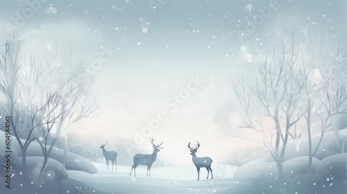 Deer cute christmas. Christmas and New Year background. Festive seasonal Christmas bright background. Holiday poster and banner, greeting card. generative ai