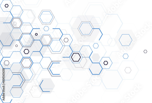 Abstract hexagon background. Technology poligonal design. Digital futuristic minimalism. Vector