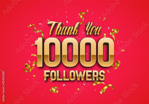 10000 followers. Poster for social network and followers. Vector template for your design.